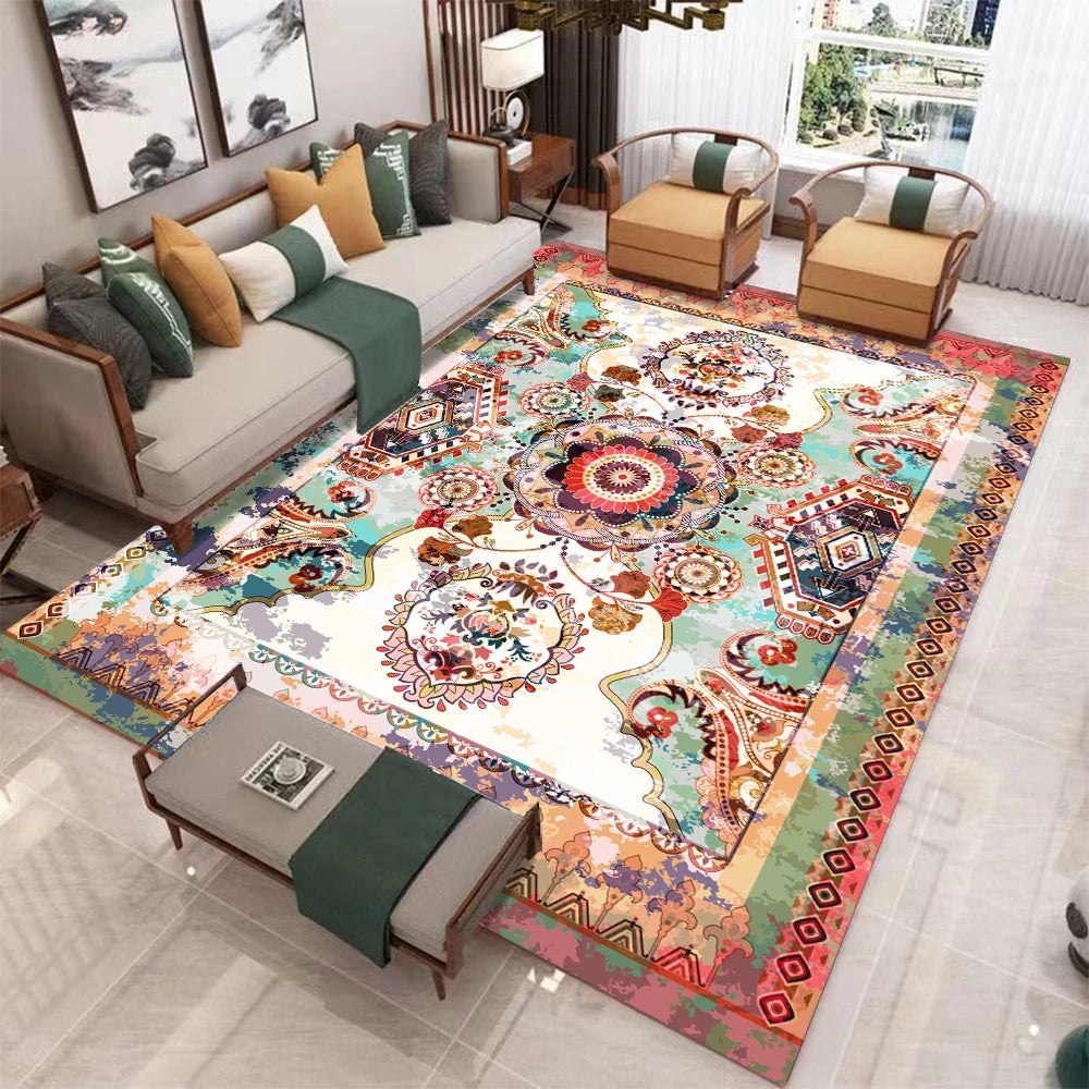 Modern Polyester Geometric Doorway Rug Non Slip Washable Mat