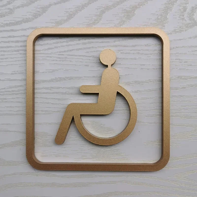 Creative Bathroom Signage Acrylic Shopping Malls Hotels Bathroom Restroom Toilet Squatting Sitting Door Stickers Prompt Signs