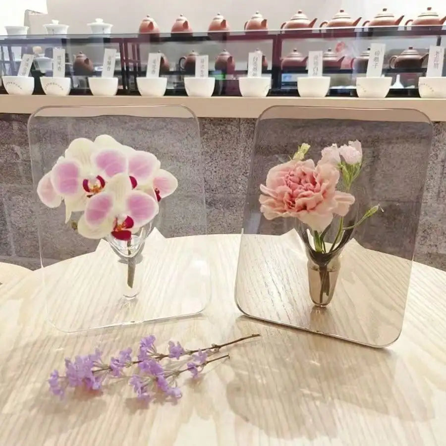 Frame Flower Vase Clear Acrylic Modern Home Decor Desktop Vase