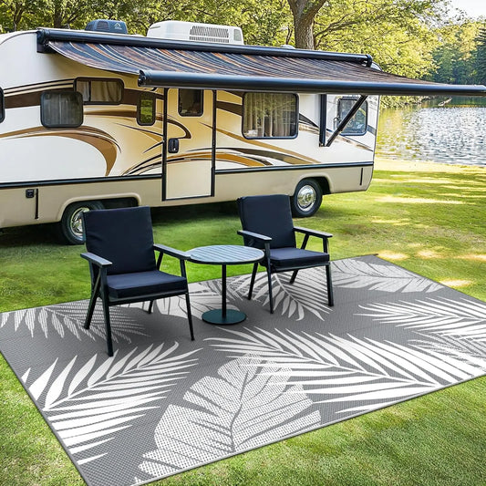 Outdoor Waterproof Reversible Rug For Patio And Camping