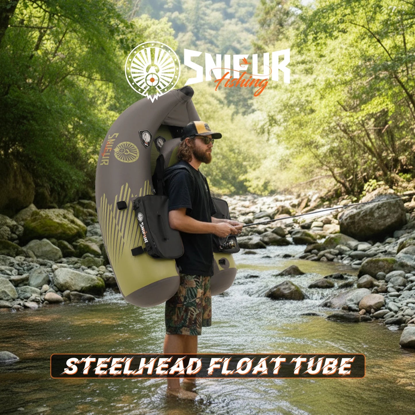 One Person Inflatable Belly Boat For Fishing Kayak