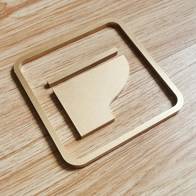 Creative Bathroom Signage Acrylic Shopping Malls Hotels Bathroom Restroom Toilet Squatting Sitting Door Stickers Prompt Signs