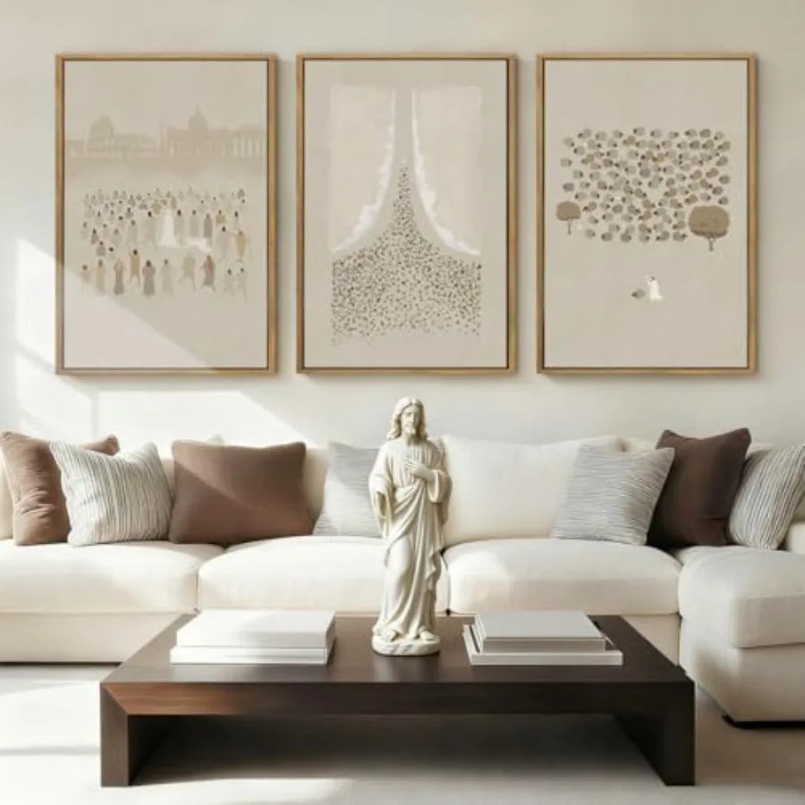 Three Piece Jesus Wall Art Canvas Print Religious Decor