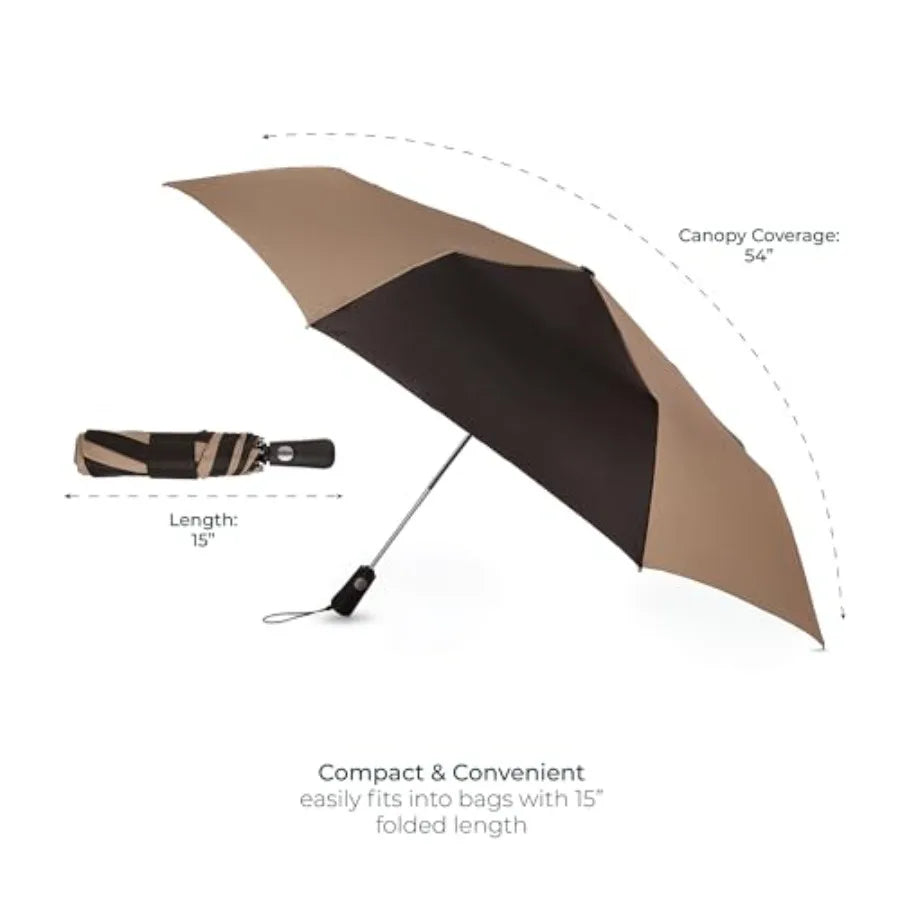 Folding Golf Umbrella Water Repellent Auto Open Close UV Protection