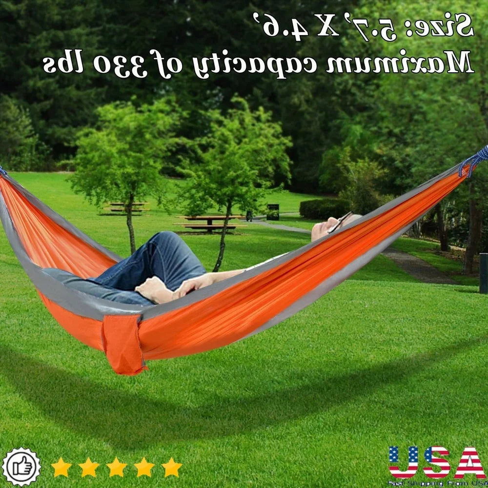 Ultra Light Nylon Parachute Hammock 330lb For Travel And Camping