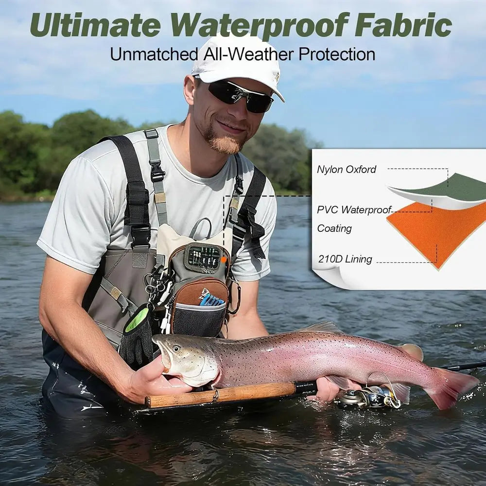 Fishing Chest Bag With Multiple Compartments Versatile Waterproof Tackle Storage