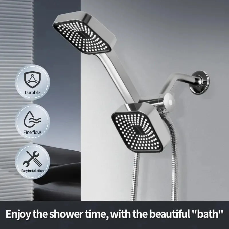 Square Shower Head Kit With Wall Bracket And ThreeWay Diverter