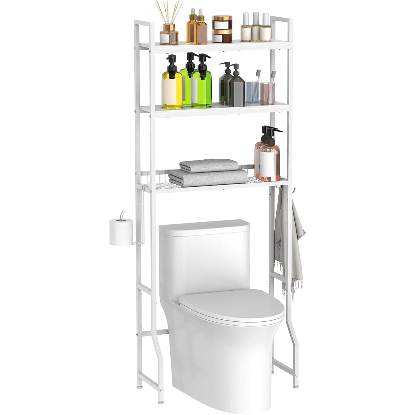 Three Tier Freestanding Over Toilet Storage Organizer For Bathrooms