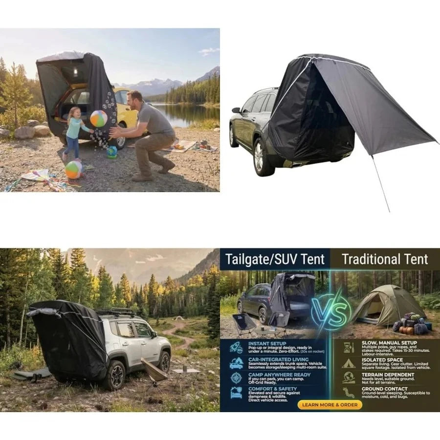 SUV Tailgate Tent Universal Car Camping Awning Waterproof