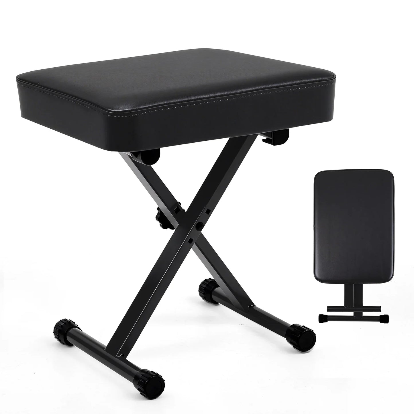 JHK X Shaped Folding Chair With Padded Seat For Living Room And Metal Frame