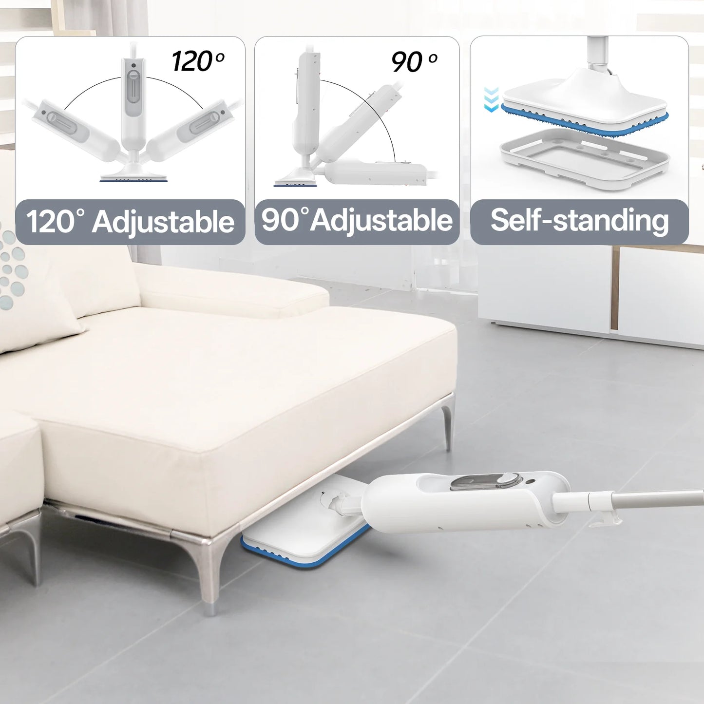 INSE 6-in-1 Powerful Steam Mop Detachable Floor Cleaner