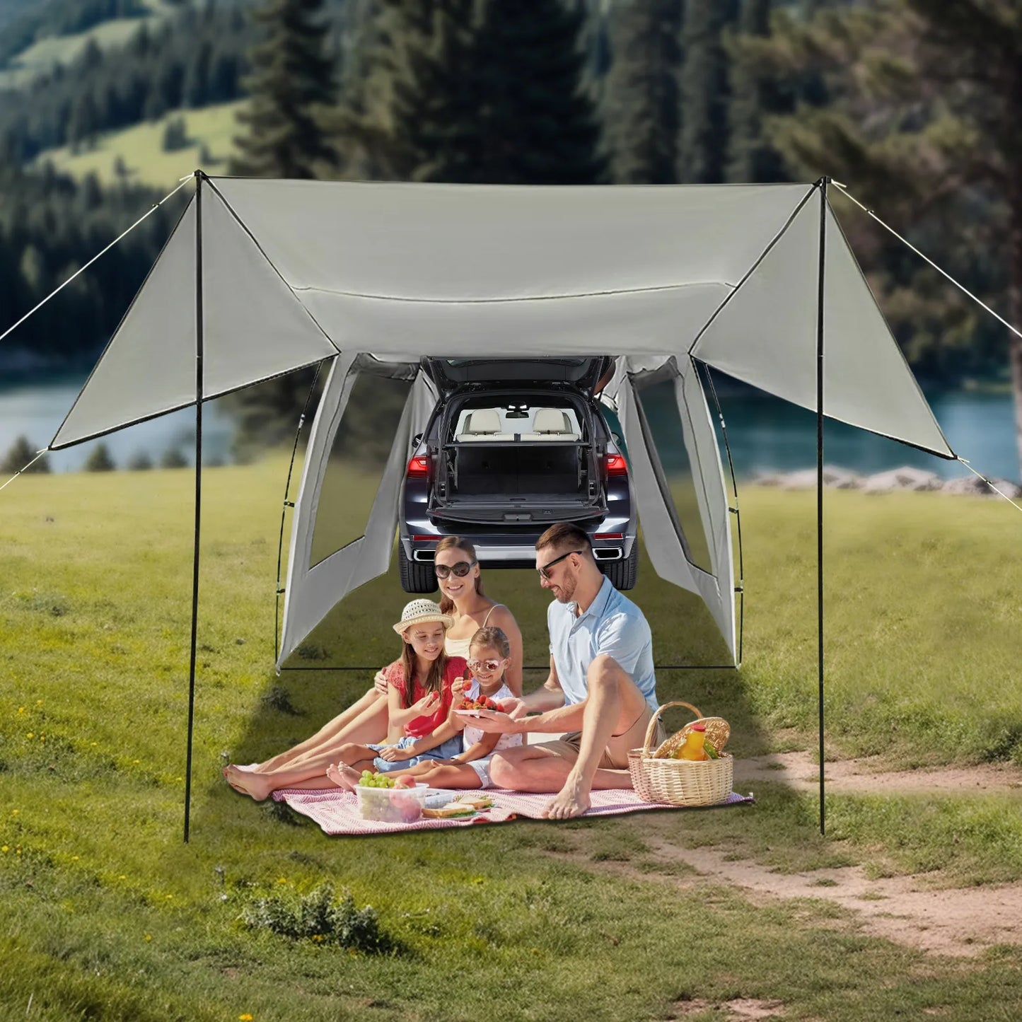 Car Awning Tent For SUV MPV Outdoor Camping Shelter