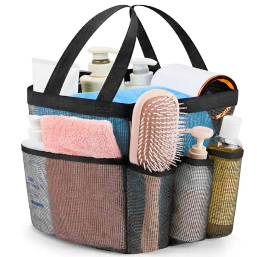 Mesh Shower Caddy Portable Dorm Organizer With 9 Pockets