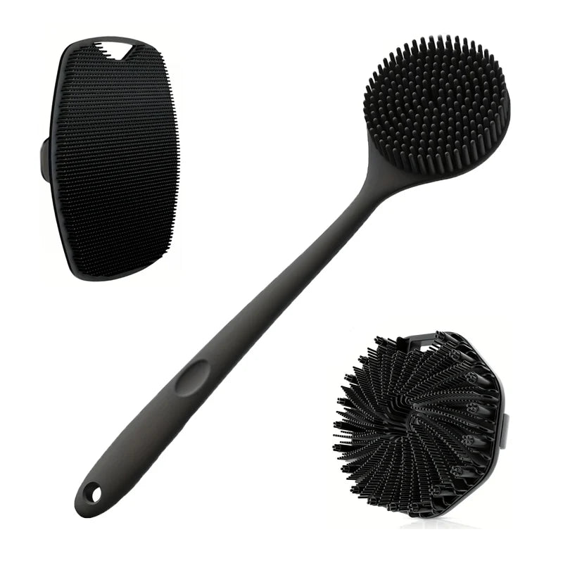 Four Piece Silicone Bath Brush Set With Soft Handles