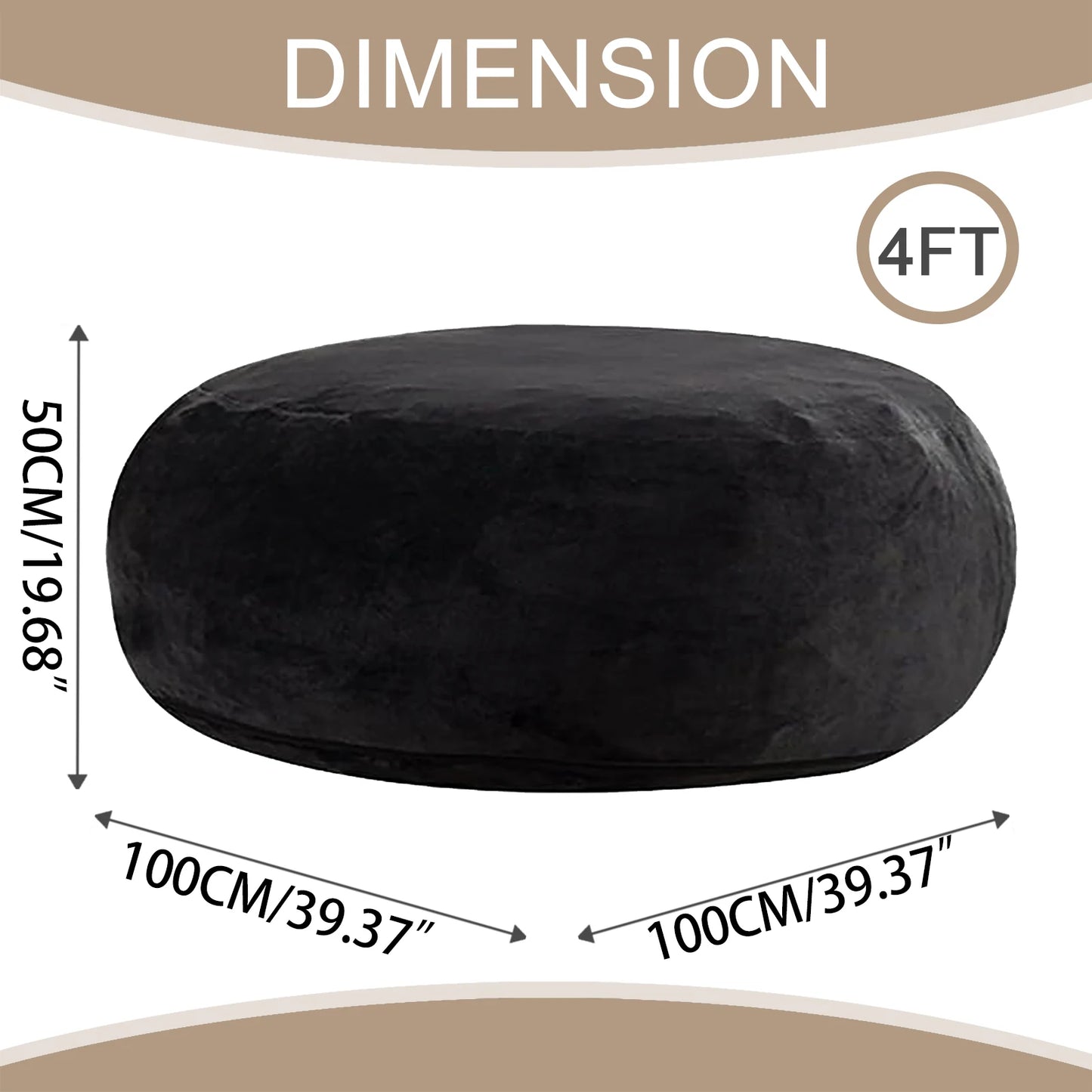 Adult Memory Foam Beanbag Chair With Washable Flannel Cover