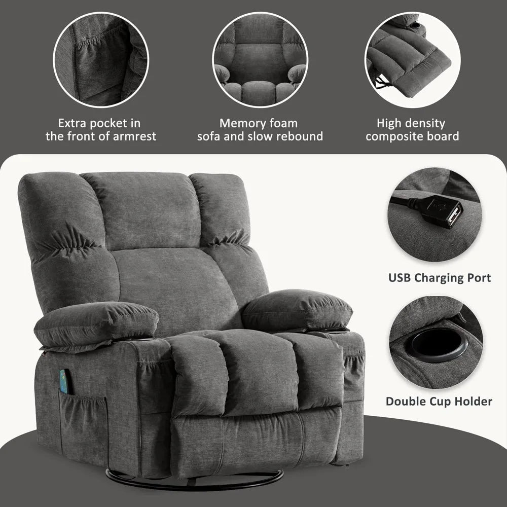 XIAOLANG Recliner Chair With Vibration Massage And Lumbar Heating