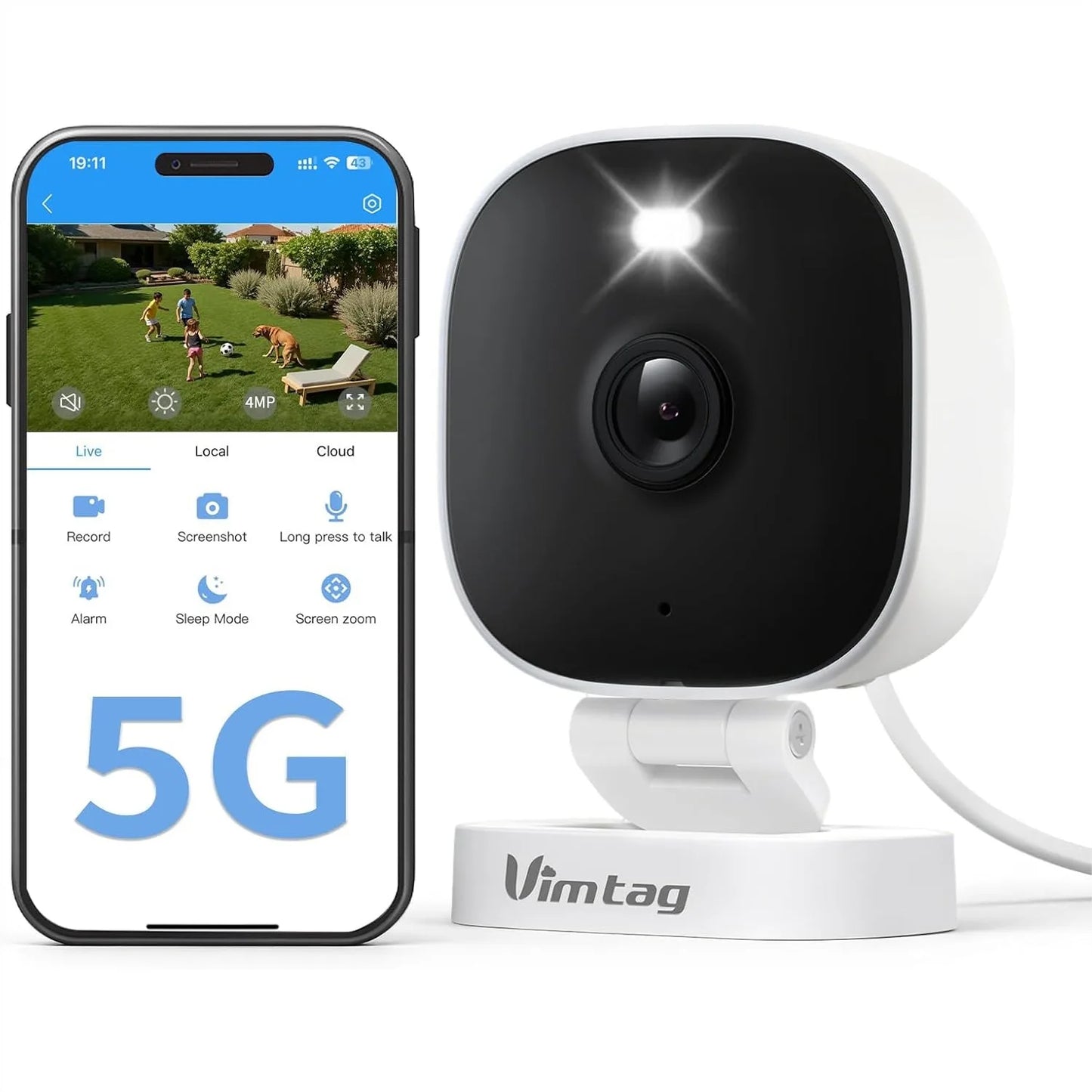 2.5K Security Camera With Night Vision, Motion Spotlight, Two-Way Audio