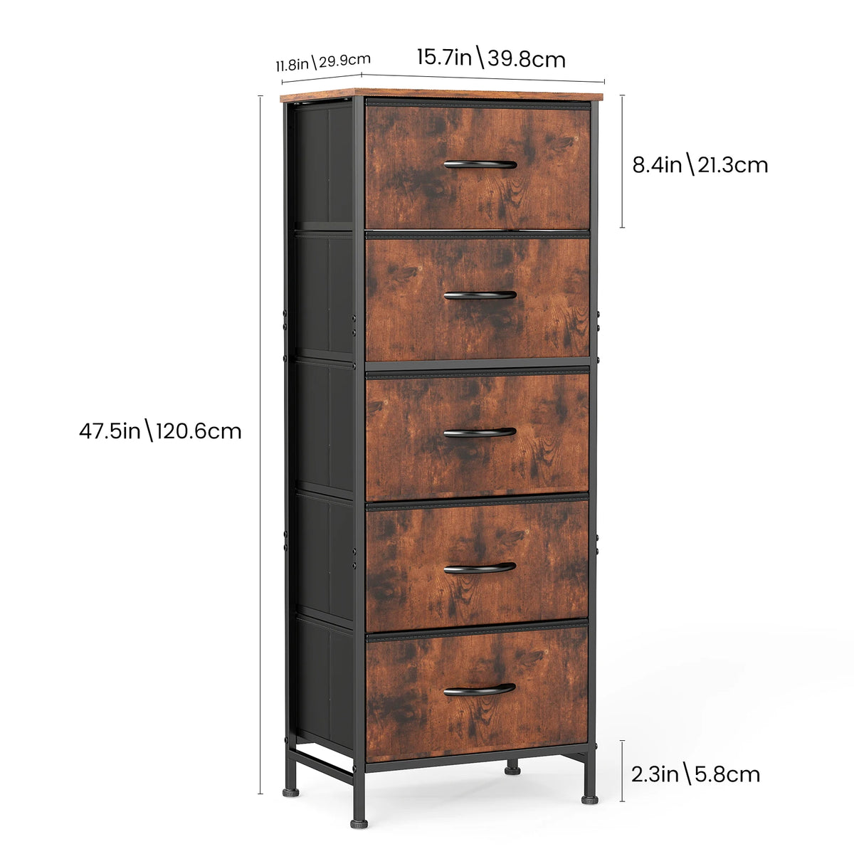 JMK Modern Fabric Drawer Storage Cabinet And Bedside Wardrobe Console