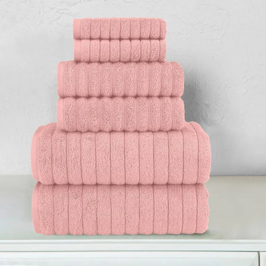 Turkish Cotton Corduroy Bath Towels Set Premium Absorbent Quick Dry