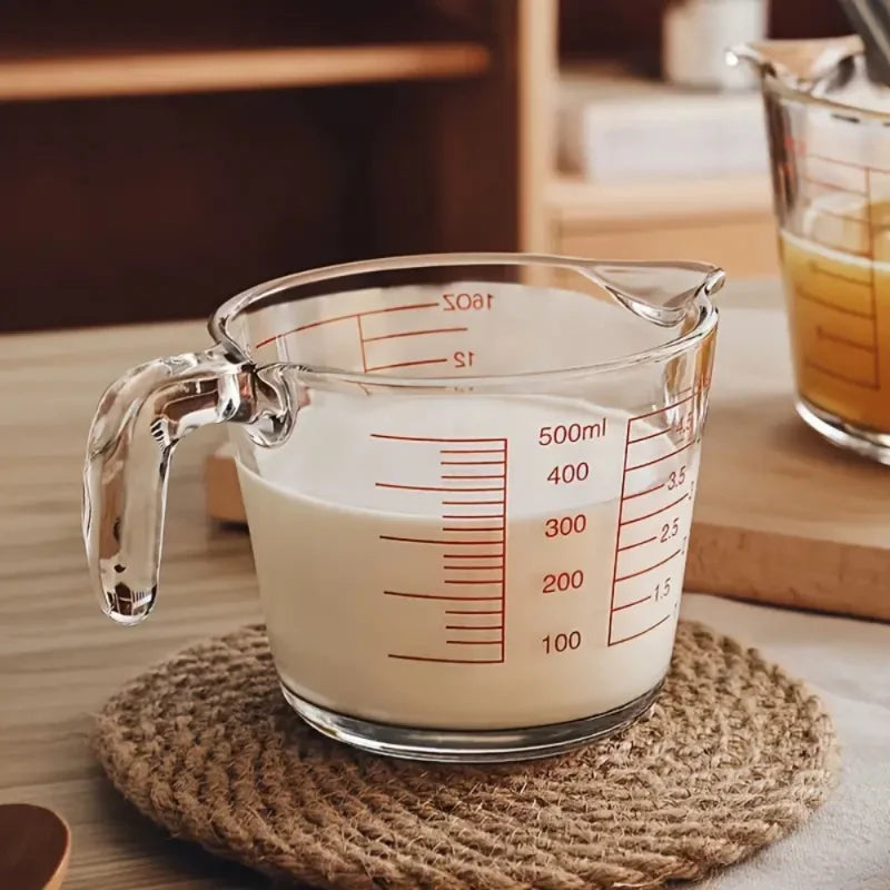 Microwave Safe Glass Measuring Cup With Scale Ergonomic Handle