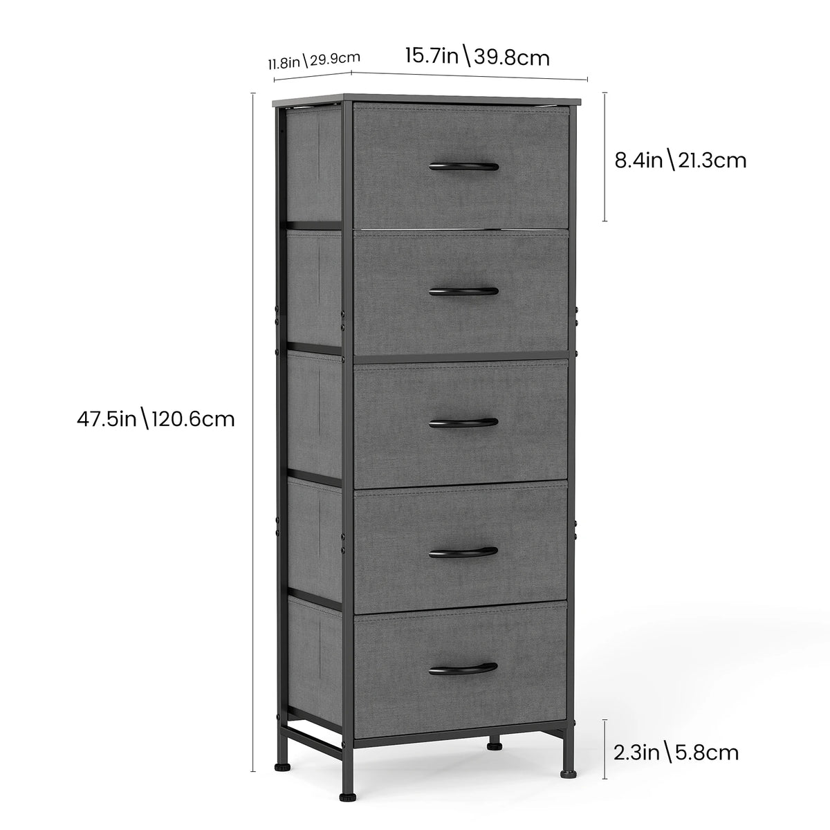 JMK Modern Fabric Drawer Storage Cabinet And Bedside Wardrobe Console