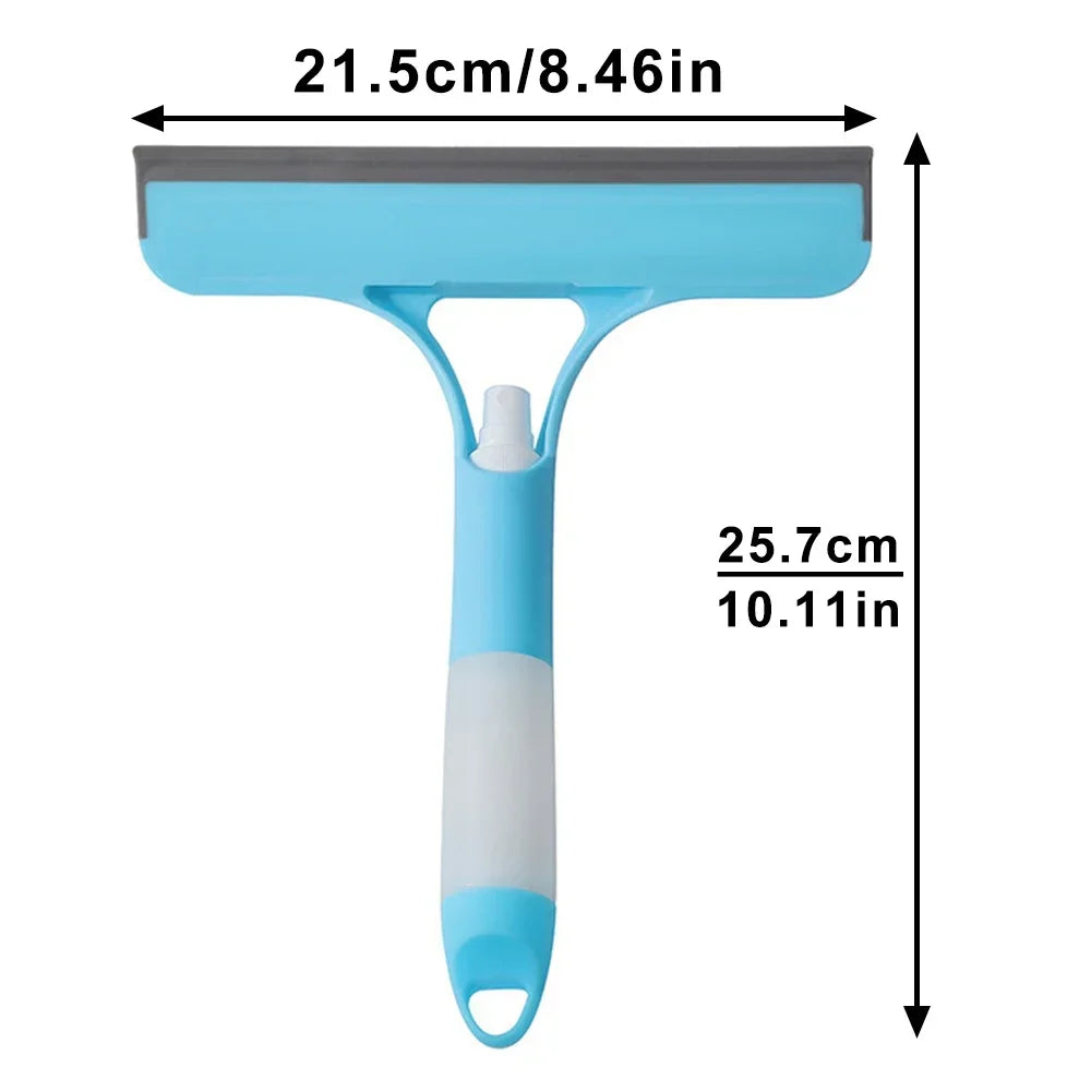 3 In 1 Glass Cleaning Squeegee With Spray Bottle Set