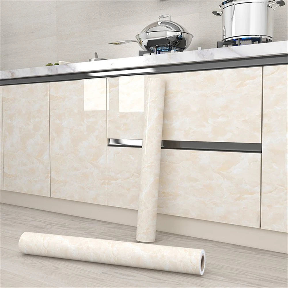 PVC Marble Kitchen Oil-Proof Self-Adhesive Wallpaper