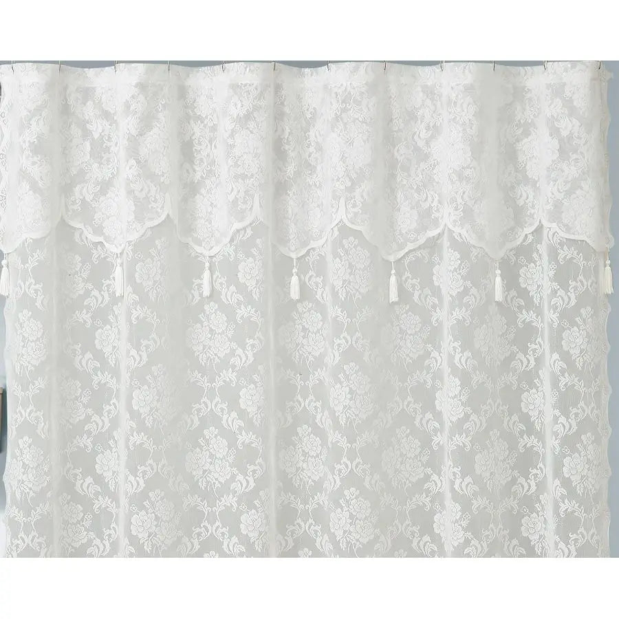 Shower Curtain With Valance And Tassels Luxurious Polyester