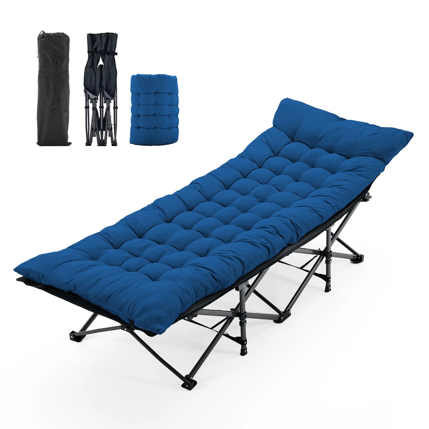 JHK Portable Folding Camping Cot With Storage For Outdoor Use