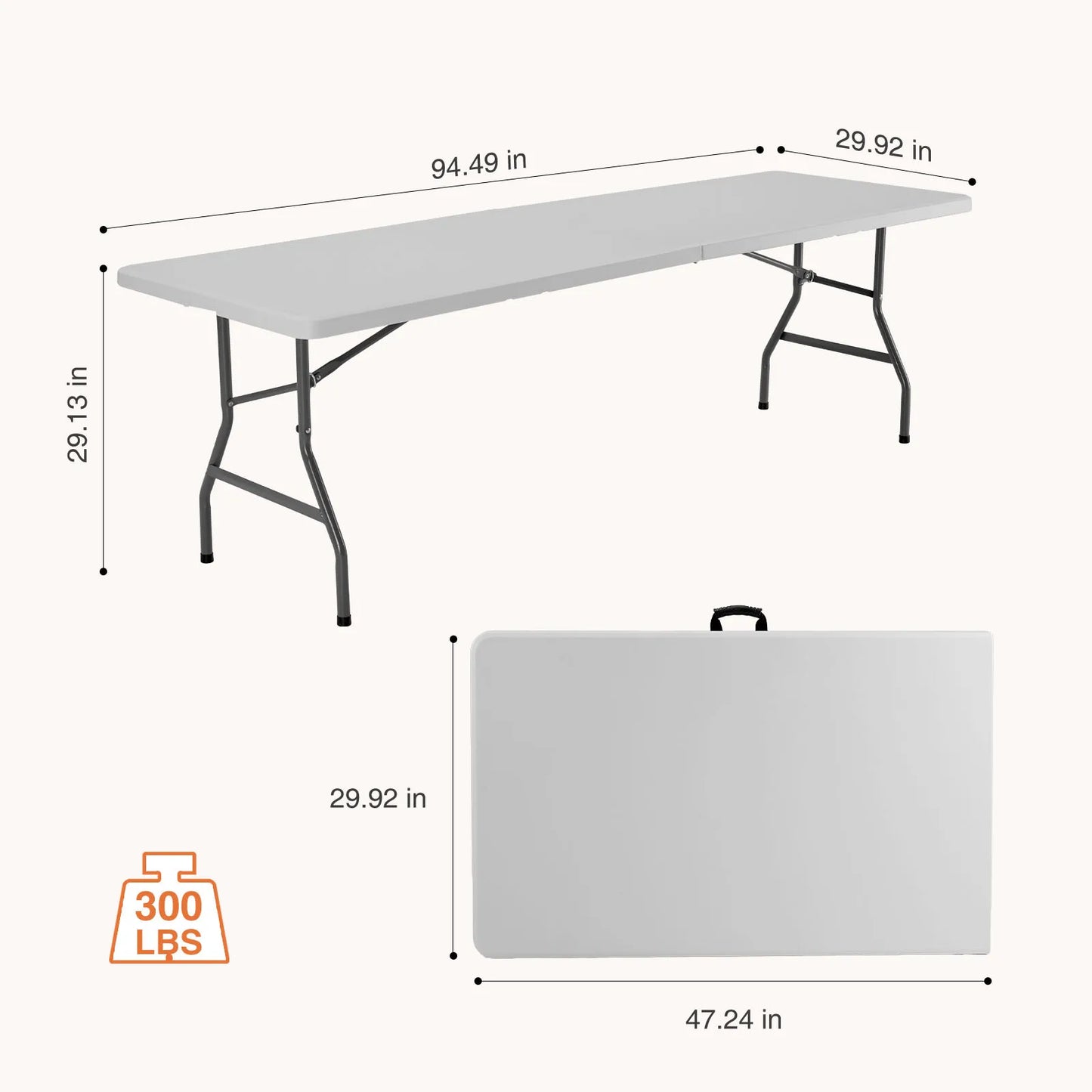 JHK Portable Folding Outdoor Table Heavy Duty With Safety Lock