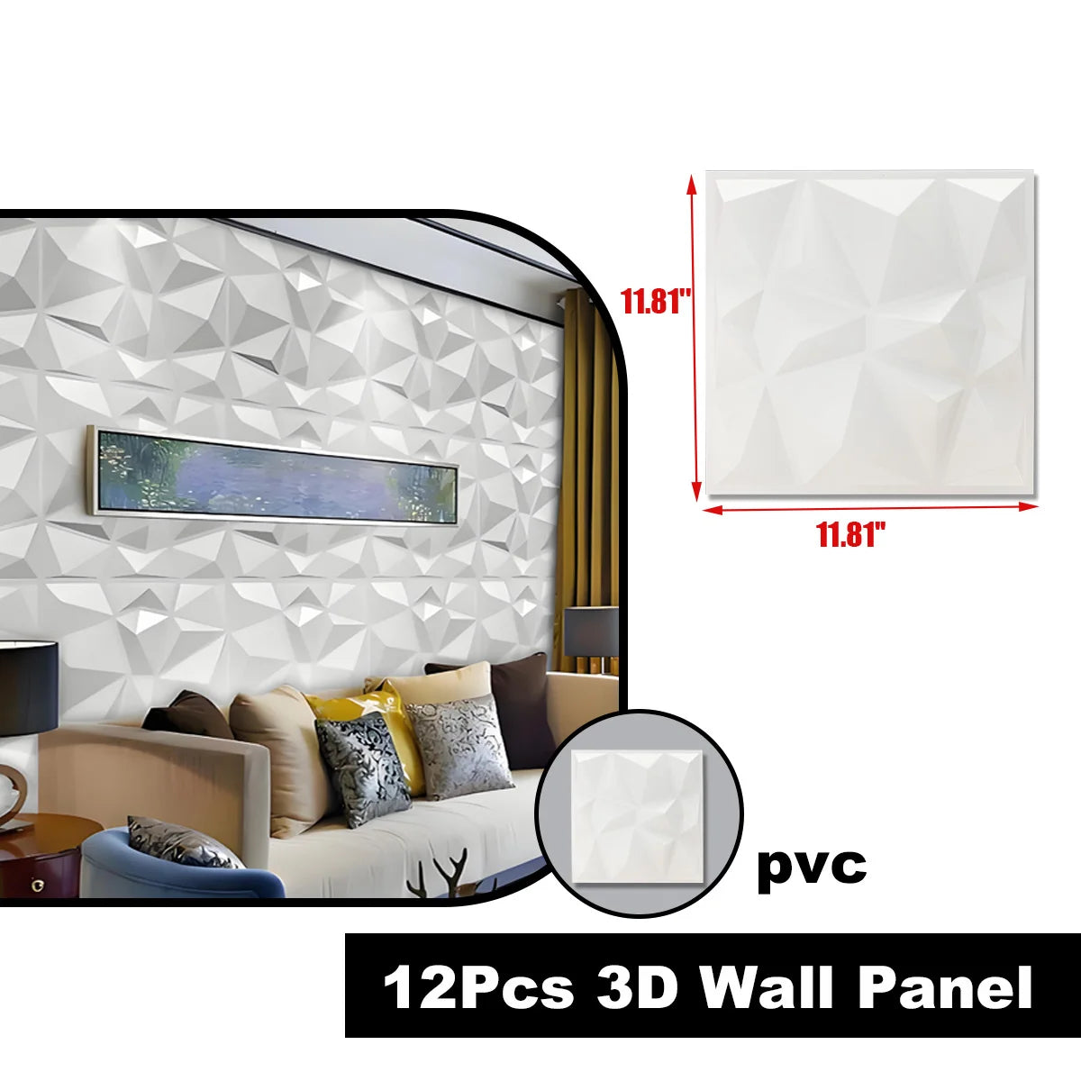 3D Wall Panels PVC Modern Decoration For Gaming Rooms