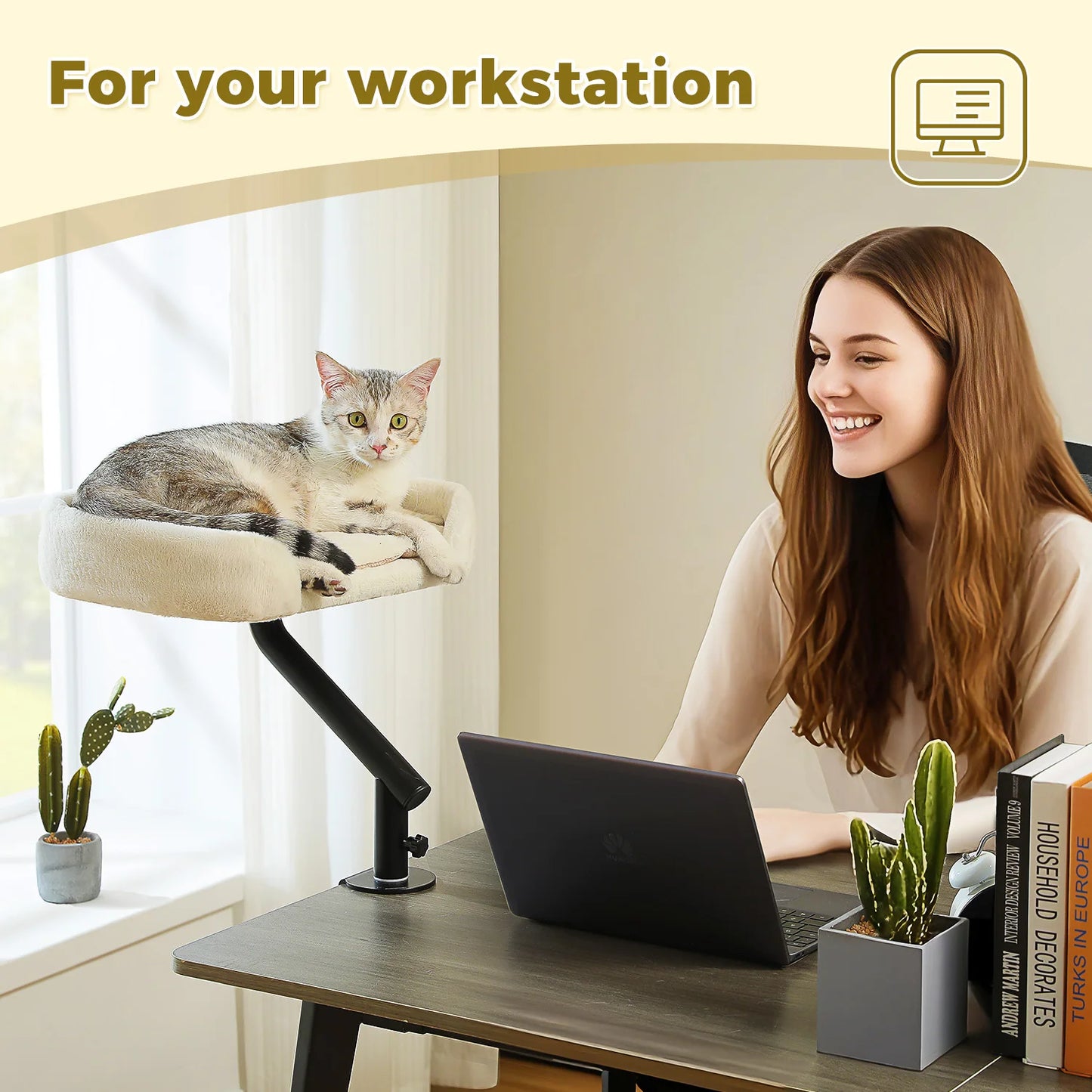 PAWZ Road Cat Desk Bed 360 Degree Rotating Indoor Stand