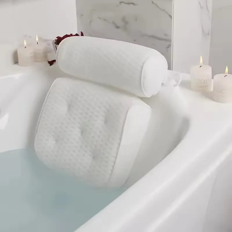 Bath Pillow With 4D Air Mesh Back Support Bathtub Spa