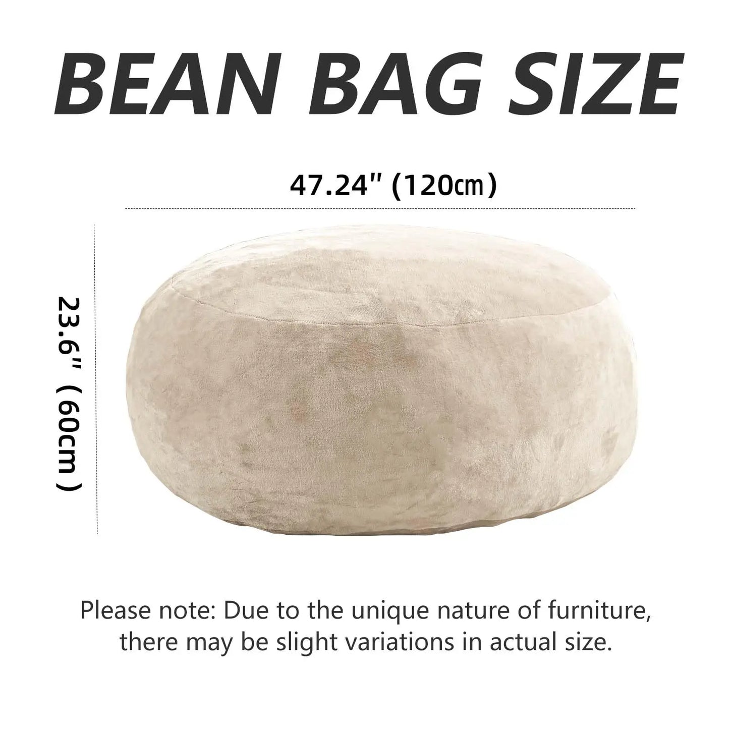 Adult Memory Foam Beanbag Chair With Washable Flannel Cover