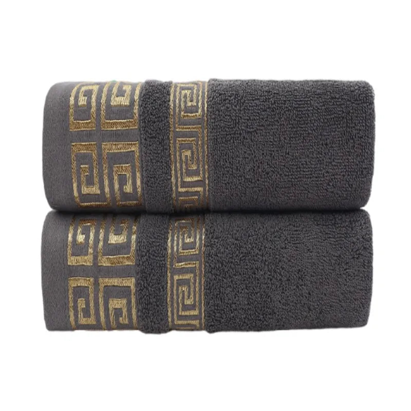 Cotton Towels 2 Pieces Quick Dry Embroidered Hotel Towels