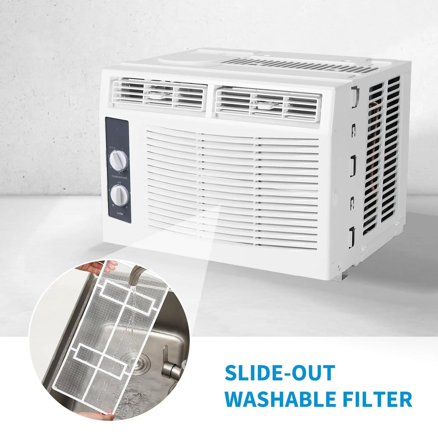 Window Air Conditioner 5000 BTU With Timer Function And Easy Install Kit