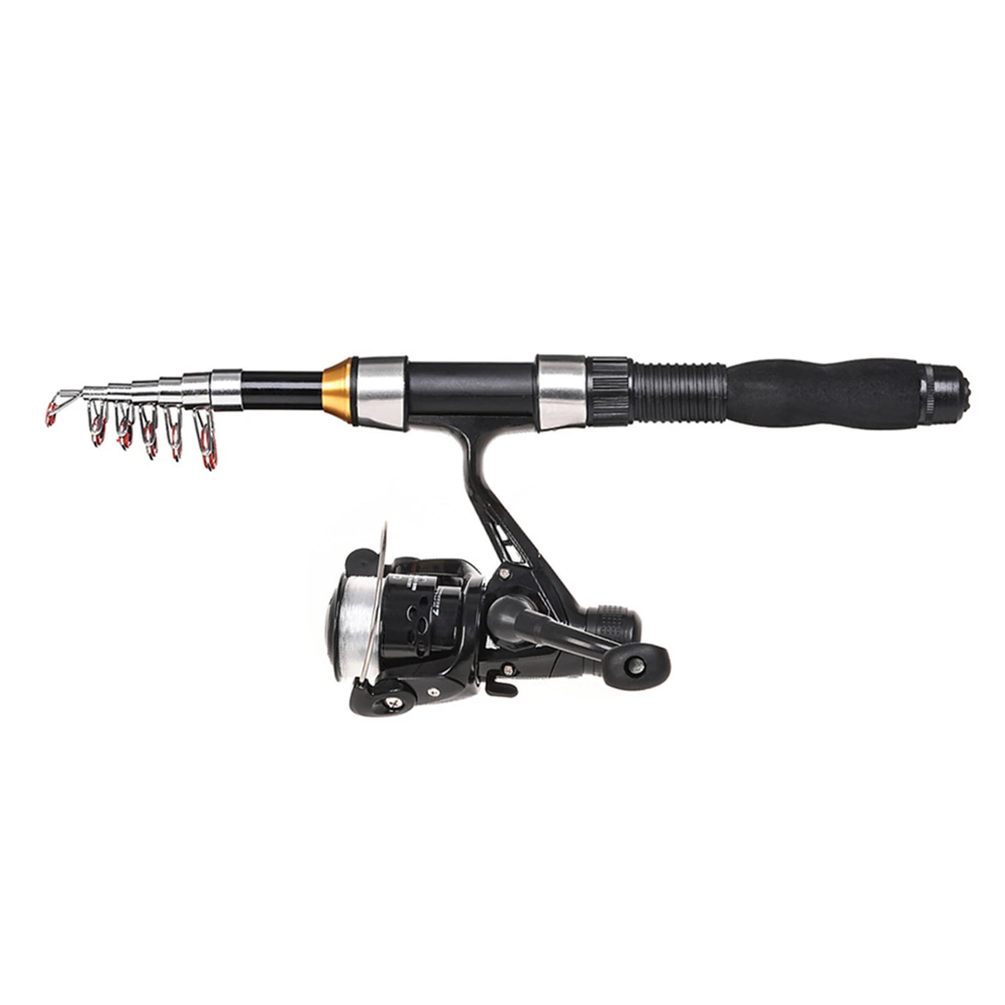 Telescopic Fishing Rod And Spinning Reel Combo Kit With Lures
