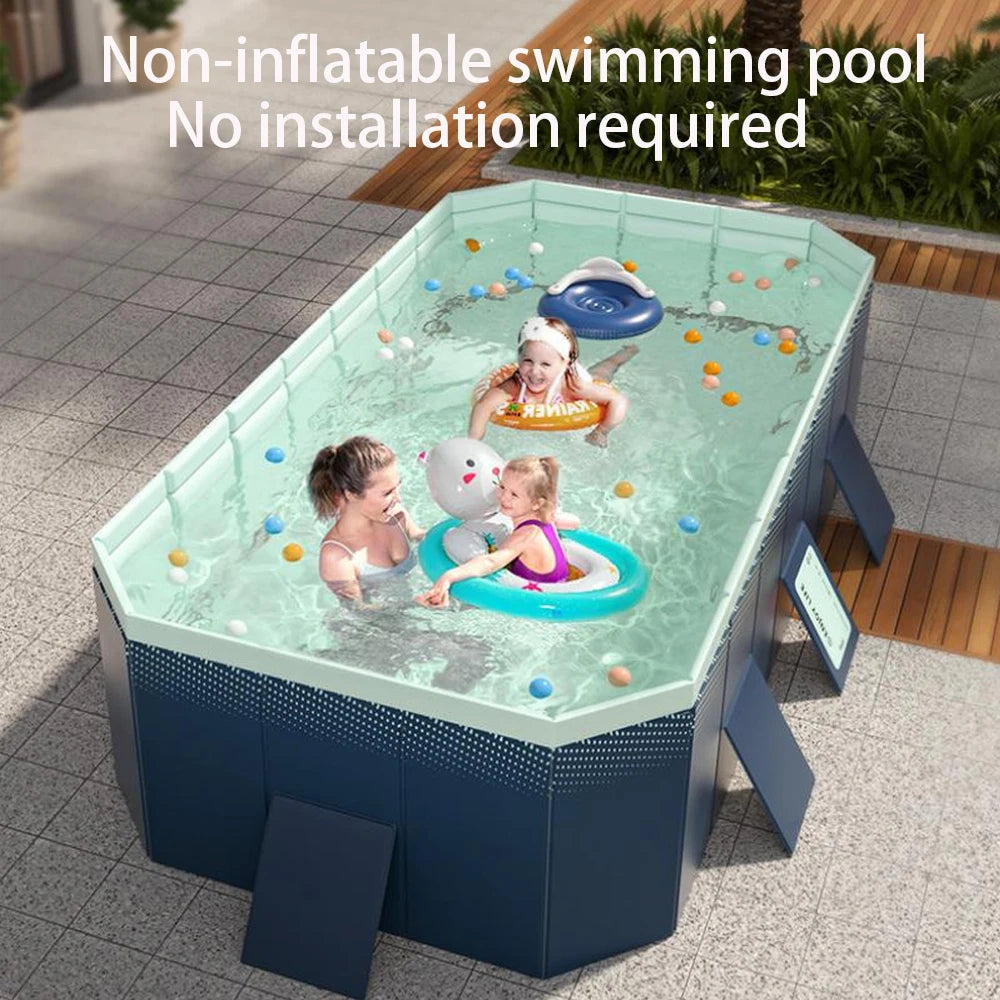 Foldable Rectangular Pool With Easy Setup For Outdoor Use