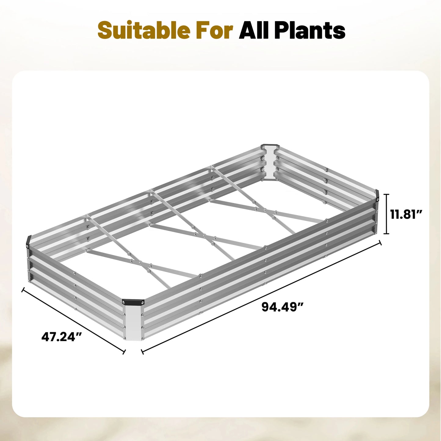 JHK Metal Garden Bed Planter Box for Vegetables and Flowers