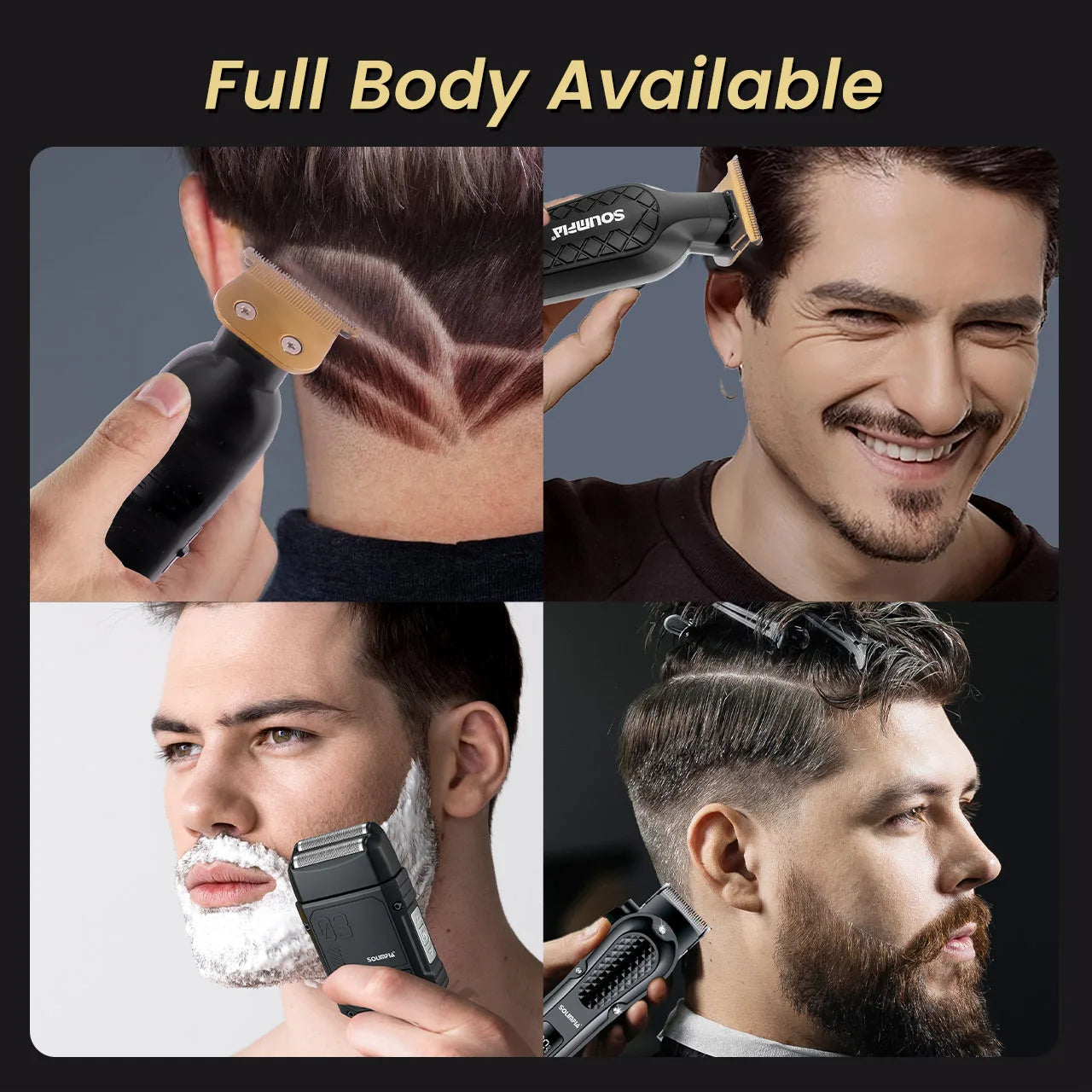Solimpia Professional Hair Clipper Three Piece Cordless Set For Men