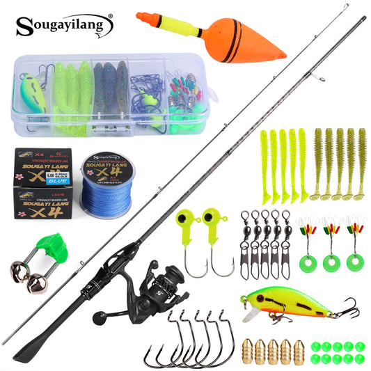 Sougayilang Spinning Rod And Reel Combo For Freshwater And Saltwater