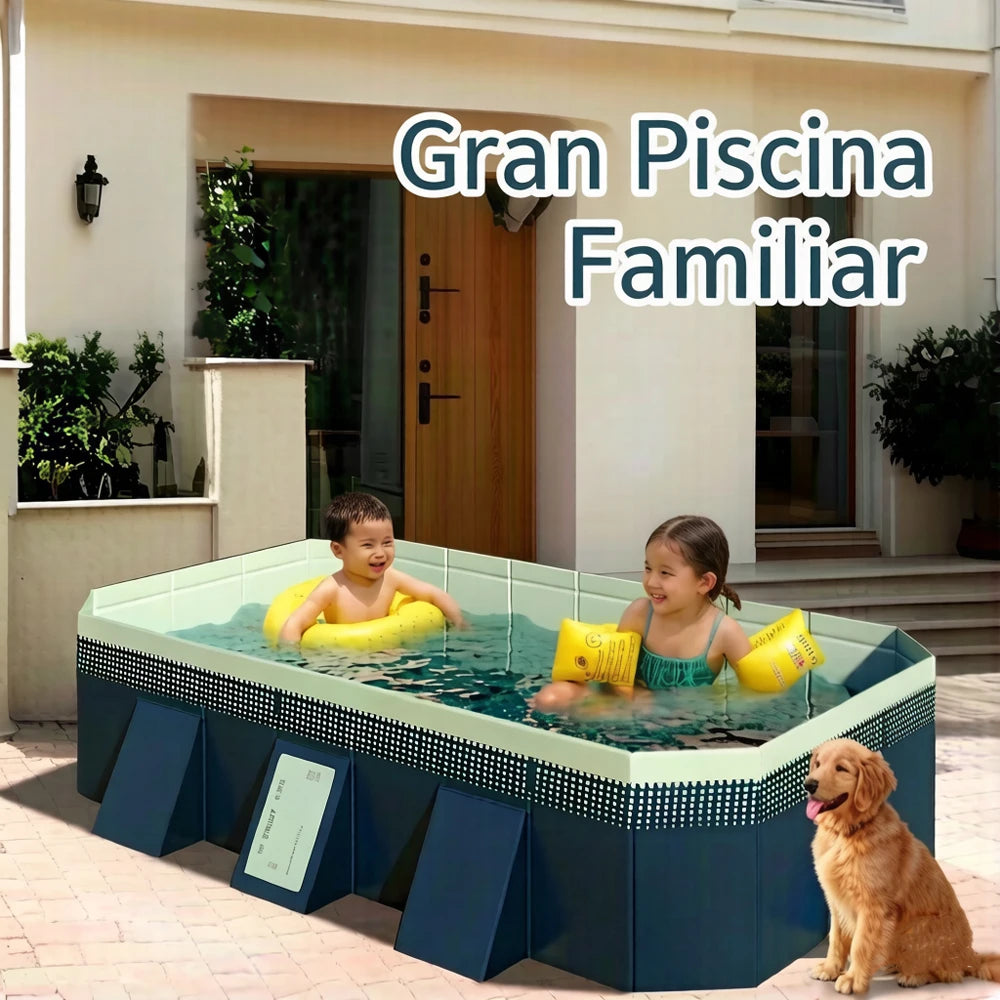 Foldable Rectangular Pool With Easy Setup For Outdoor Use
