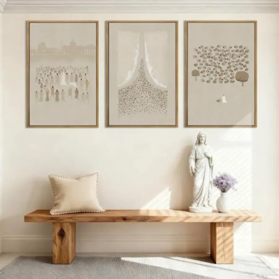 Three Piece Jesus Wall Art Canvas Print Religious Decor