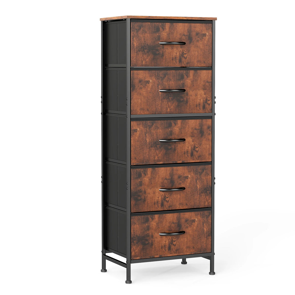 JMK Modern Fabric Drawer Storage Cabinet And Bedside Wardrobe Console