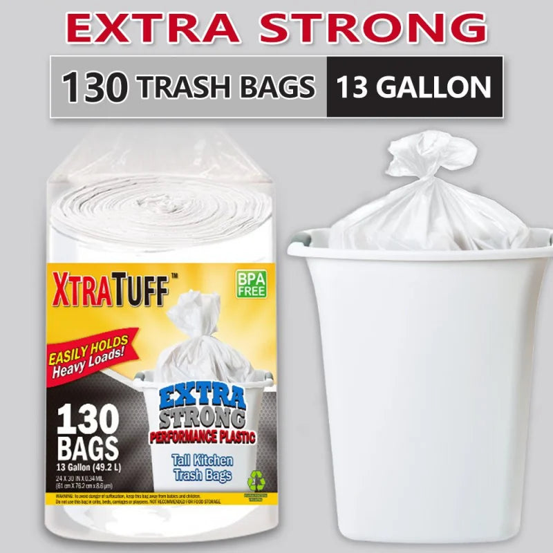 Heavy Duty Trash Bags 130 Count Leak Proof Odor Control