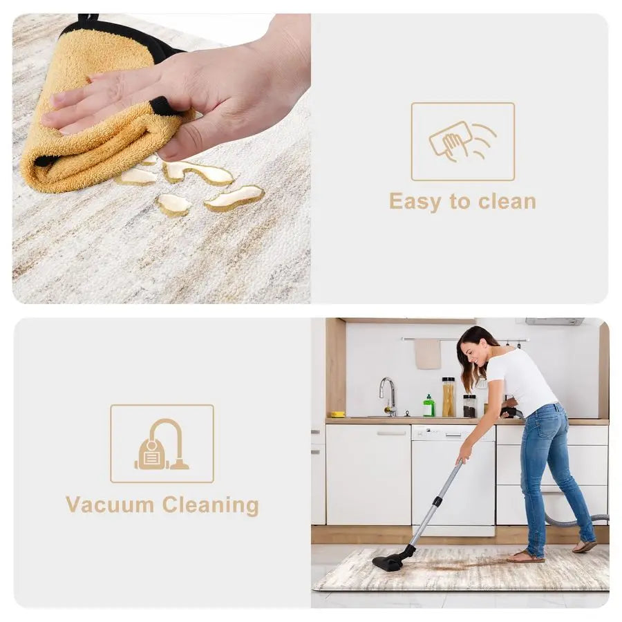 Anti Fatigue Kitchen Mats Memory Foam Cushioned 2 Piece Set