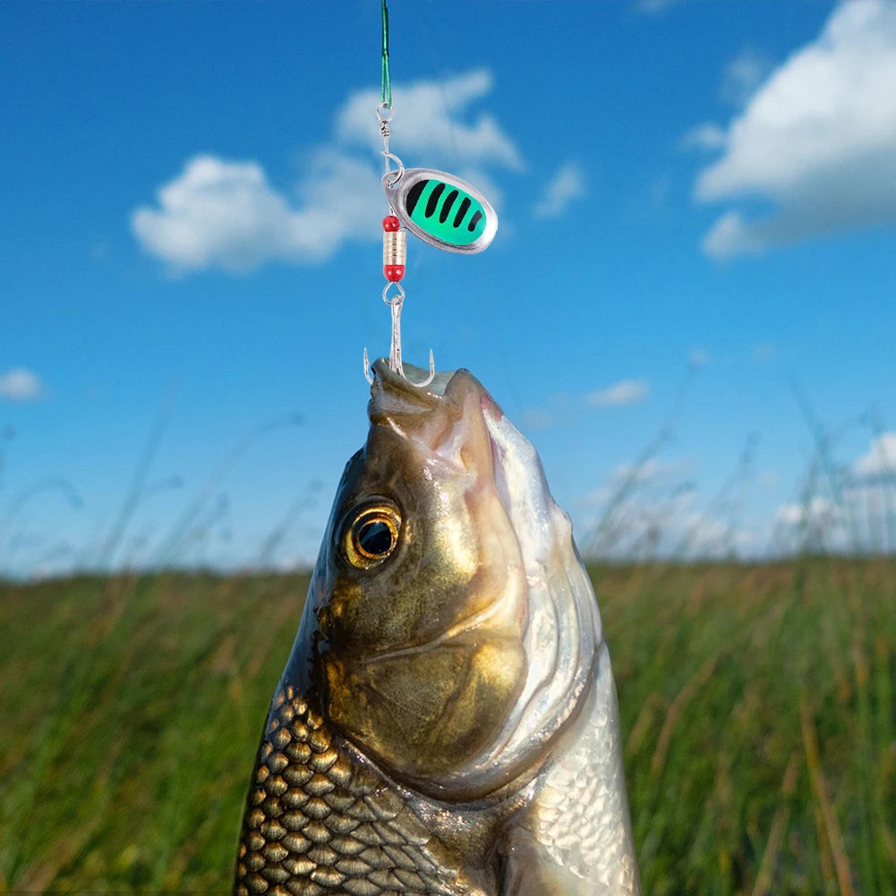 JOCESTYLE Metal Spoon Spinner Lures With Treble Hooks