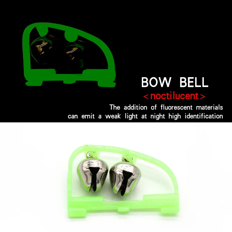 Stainless Steel Fish Bell Luminous Fishing Alarm Fishing Hook Tackle Pike Carp Non-Slip Fishing Accessories For Pole Fish Rod