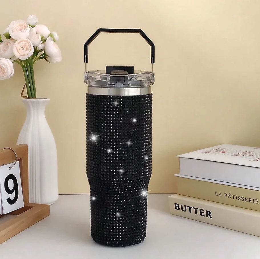 Diamond Finish Double Wall Vacuum Insulated Tumbler With Lid