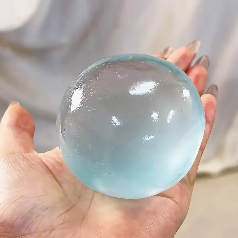 Blue Squishy Toy Cute Mochi Anti Stress Fidget Toy Soft Simulated Bule Transparent Ball Quick-rebound Decompression Toy